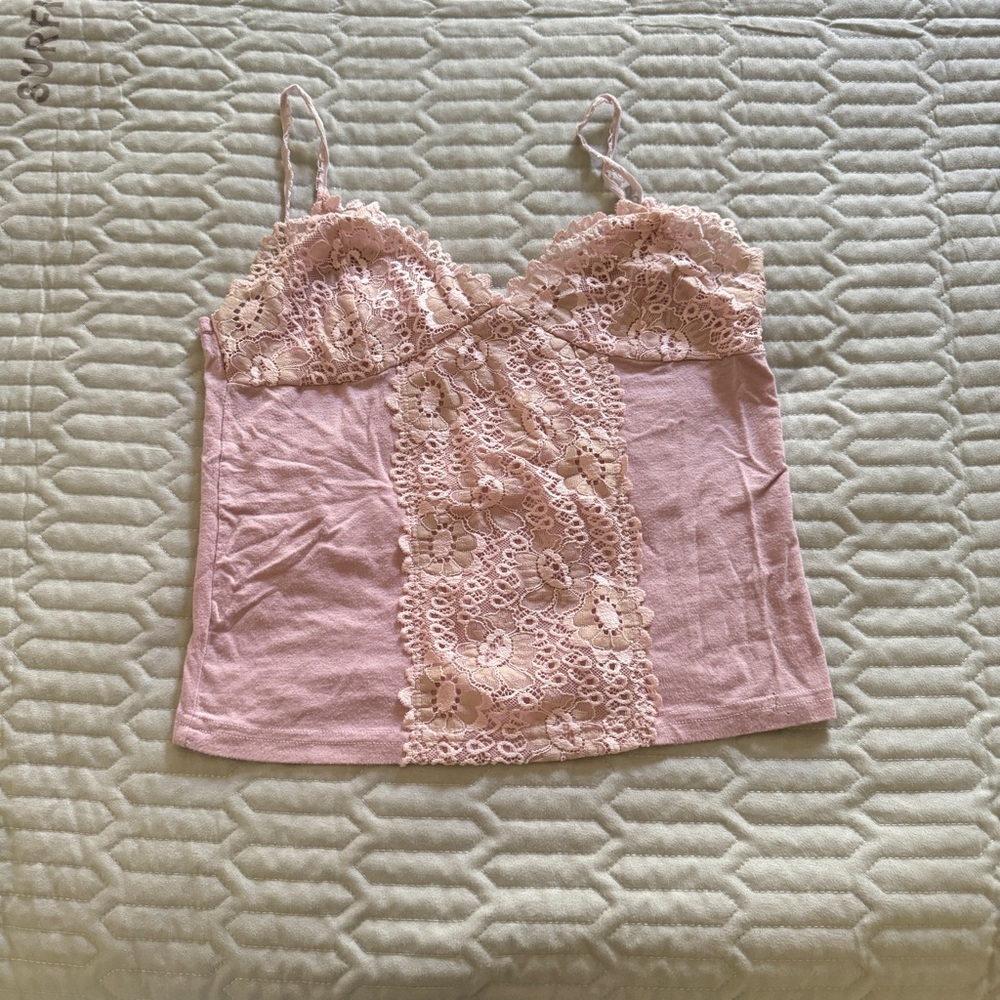 Elegant Pink Lace Camisole Top